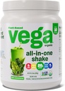 Vega Organik All-in-One Vegan Protein Tozu, Plain Unsweetened - Superfood Malzemeler, Immunity Support, Keto Friendly, Pea Protein for Women & Men, 13.5 oz (Pazarlama)
