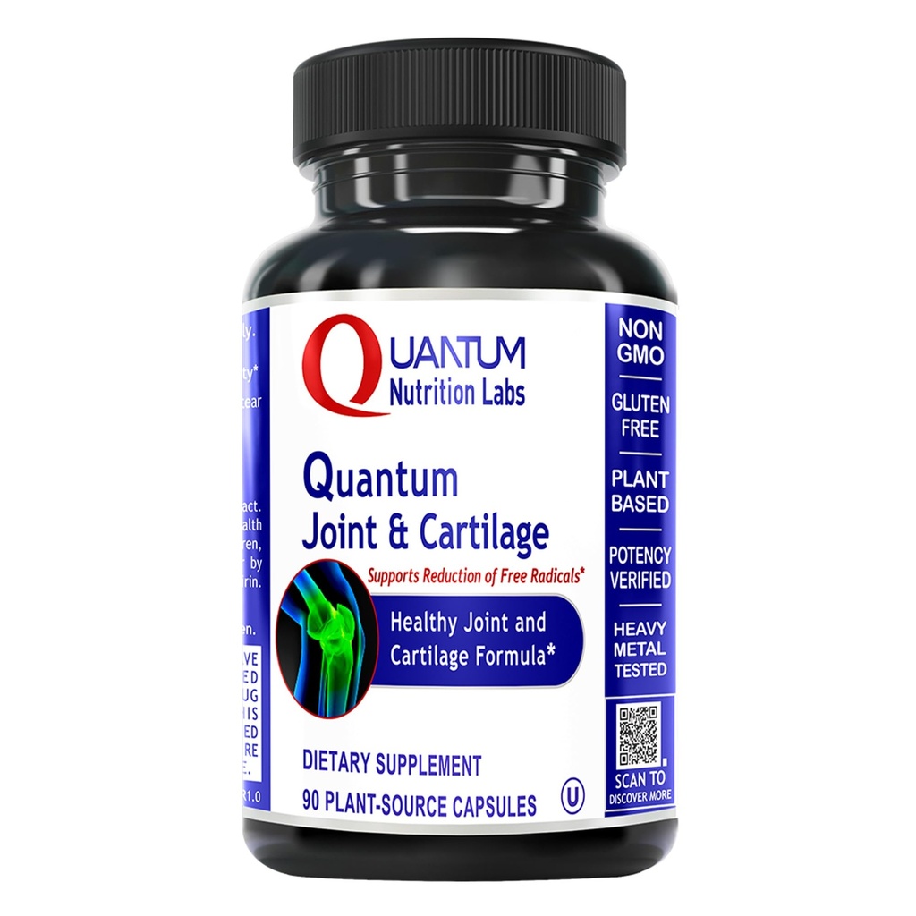 Quantum Joint & Cartilage Support Supplement - for Men & Women, Joint Mobility and Muscle Health, Cartilage Tamir, Gluten Free, Plant-Kaynaklanmış, Non-GMO - 90 Capsules
