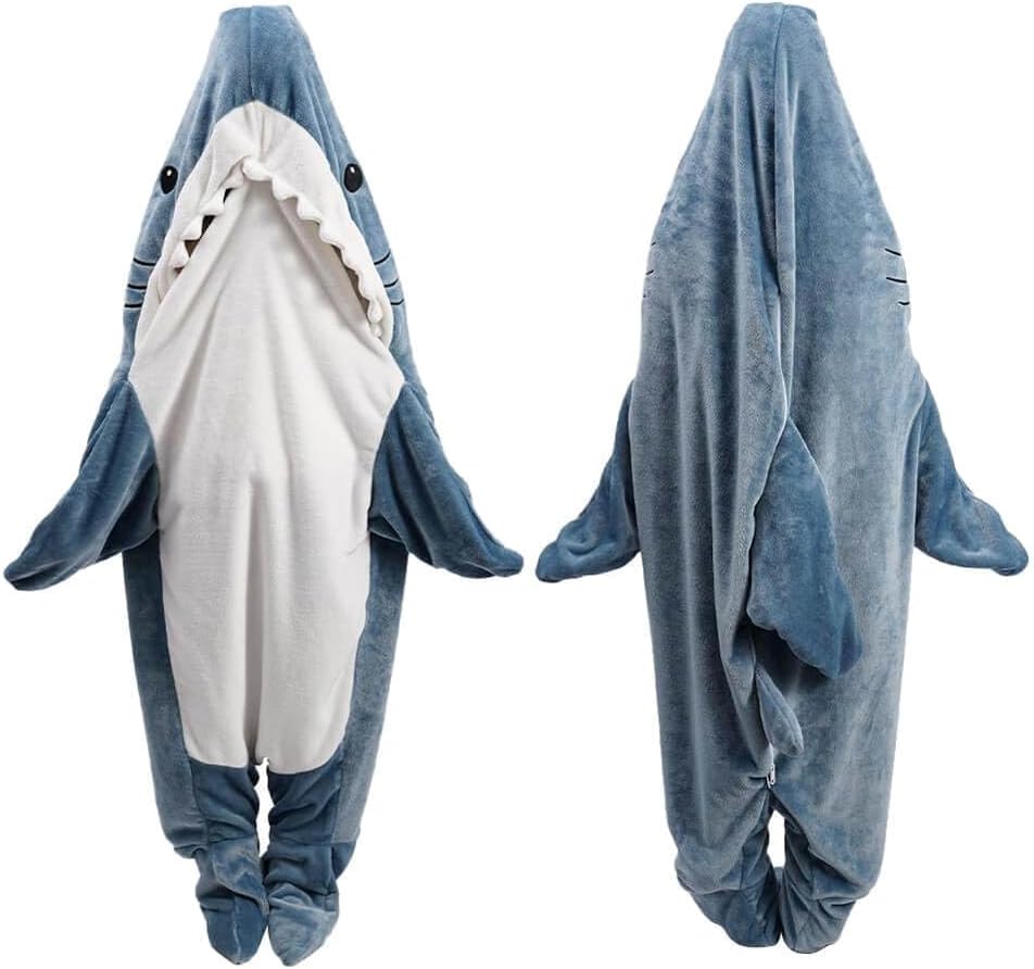 Shark Blanket Hoodie Onesie, Shark Onesie Yetişkin, Shark Bag for Adult (XXL)