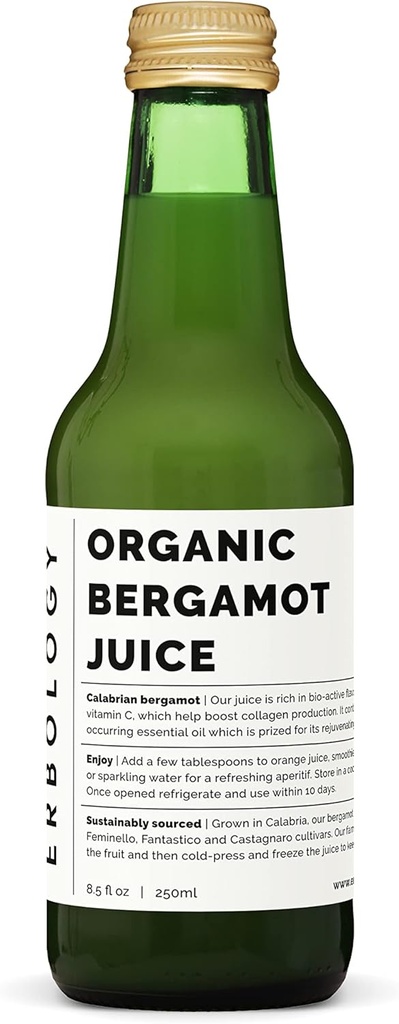 % 100 Organik Bergamot Juice 250 ml (12.Box) - Destekler Collagen Production - Bioaktif Flavonoids - İtalya'daki çiftliğinden Doğru - Undiled - Hayır Ek Olmayan Şeker - Non-GMO