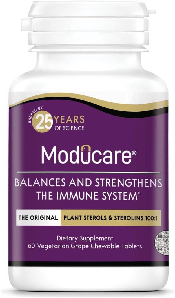 Moducare Daily Immune Support, Plant Sterol Diyetary Supplement, Grape Flavored, 60 çiğnenebilir Tabletler (Pazar Mayıs Vary)