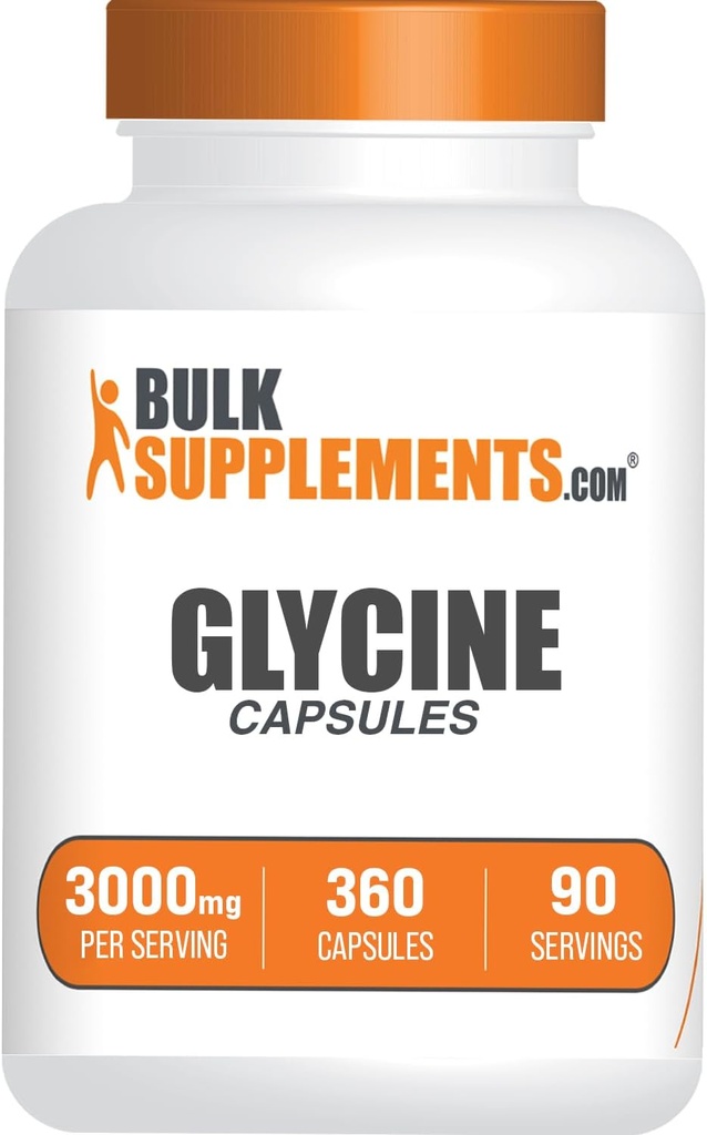 BulkSupplements.com Glycine Capsules - Glycine Supplements, Amino Asit Supplement - Gluten Free, 4 Capsules per Service, 360 Count (Pack of 1)
