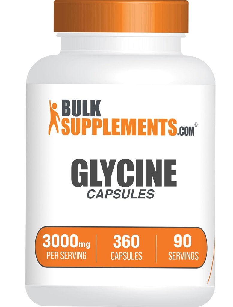 BulkSupplements.com Glycine Capsules - Glycine Supplements, Amino Asit Supplement - Gluten Free, 4 Capsules per Service, 360 Count (Pack of 1)