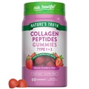 Nature's Truth Collagen Peptide Gummies for Women | 60 Count Type 1 ve 3 | Strawberry Flavor | Non-GMO & Gluten Free Supplement Supplement