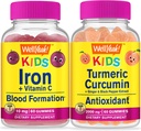 Evet Demir + Vitamin C Çocuklar + Turmeric Curcumin Kids, Gummies Sche - Great Tasting, Supplement, Gluten Free, GMO Free, Chewable Gummy