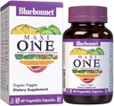 Bluebonnet Beslenme Maxi One (With Iron), Whole Food Multi, Enzymes, Energy, Vitality, Gluten & Dairy & Soy Free, Kosher, Vegetarian Friendly, Non-GMO, 2 Ay Supply, Beige, 60 Count