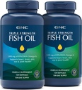 GNC Triple Strength Fish Oil, Twin Pack, 120 Şişe, Destekler Kalp, Beyin, Cilt, Göz ve Ortak Sağlık