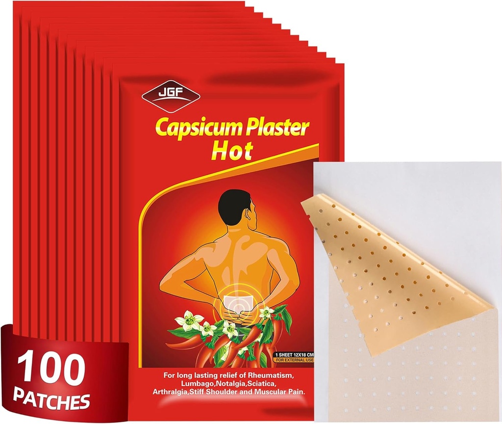 KONGDY Capsaicin Patches, 4.72"x7.08" Hot Capsicum Patch (100)