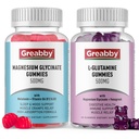 L Glutamine Gummies & Μαγνήσιο Γλυκινικό Gummies, Μυϊκή Ανακούφιση & Κοινή Υποστήριξη, Vegan & Βιολογικό, Μη ΓΤΟ