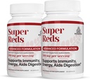 CNER Super Reds Capsules with UAF1000+, Yeni Zelanda Red Superfood Energy, Essential Veggies, Antioksis, Enzymes, Cleanse, 180 Capsules, 2 Şişes