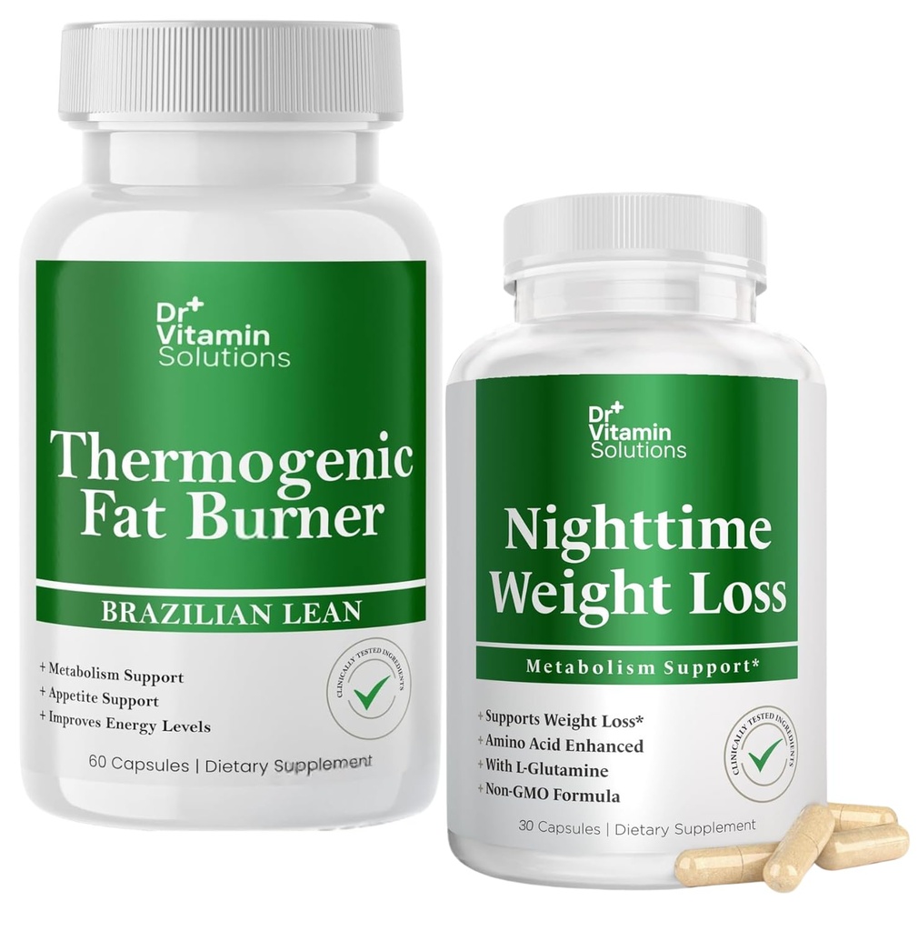 DR VITAMIN SOLUTIONS Θερμογόνος καύση λίπους & τη νύχτα Χάπια απώλειας βάρους για τις γυναίκες, Waist Trimmer & Συμπληρώματα για Bloating για γυναίκες & άνδρες, 120 κάψουλες