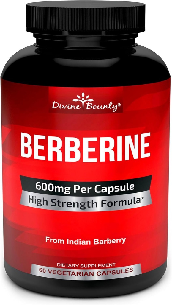 İlahi Bounty Pure Berberine Kompleksi - 600 mg Per Capsule Berberine HCl Supplement - 60 Vegetarian Capsules