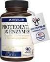 Proteolytic Enzymes 3X - Trypsin, Chymotrypsin & Serrapeptidase - Tcon Injury - Supports Body Wellness & Recovery - Diyetary Supplement - 90 Capsules