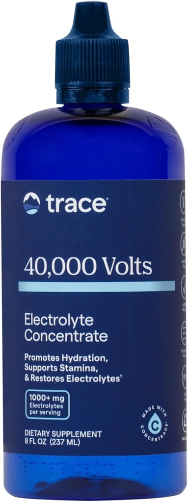 Trace Minerals 40,000 Volts - Supports Hydration, Energy, Muscles, Stamina, and Endurance - Liquid Multimineral and Electrolyte Concentrate with Ionic Magnesium, Sodium, Potassium (48 Servings)