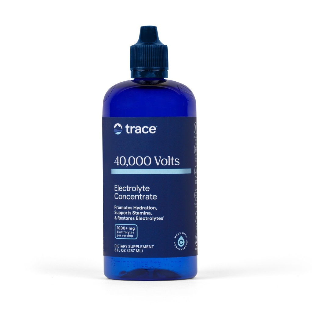 Trace Minerals 40.000 Volts - Υποστηρίζει την ενυδάτωση, την ενέργεια, τους μυς, την Σταμίνα, και την αντοχή - Υγρό Multimineral και ηλεκτρολυτικό Πυκνό με ιονικό μαγνήσιο, νάτριο, κάλιο (48 εξυπηρετούν)