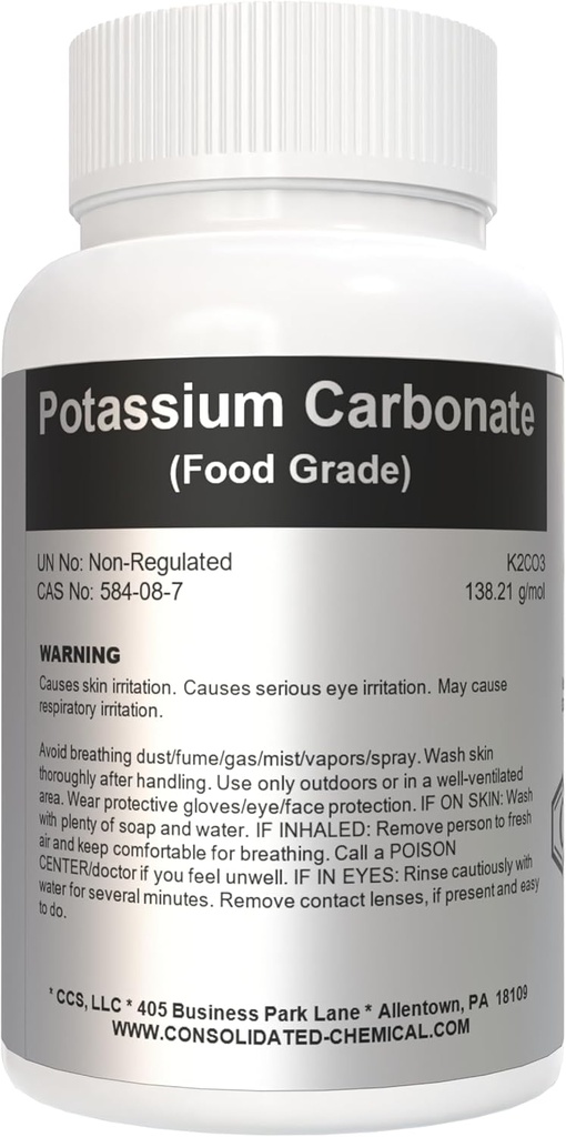 Potasyum Karbonat 1kg (2.2lb) Yüksek Saf Gıda Grade