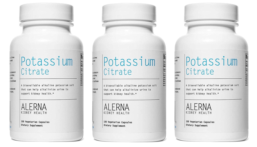 Potasyum Citrate 99 mg - Elektrolyte Balance and Normal pH - Essential Mineral Kidney Stone Support Supplement - 100 Vegetarian Capsules (Pazar 3)