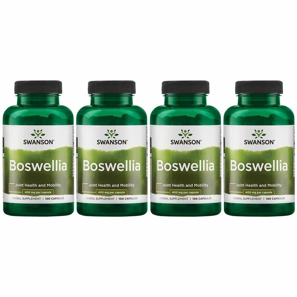 Swanson Boswellia - Βότανο συμπλήρωμα Προώθησης Κοινής Υποστήριξης - Ayurvedic Herb για Κοινή Ευελιξία & Υποστήριξη Κινητικότητας - Made with Boswellia Serrata Resin - (100 Κάψουλες) (4 Pack)