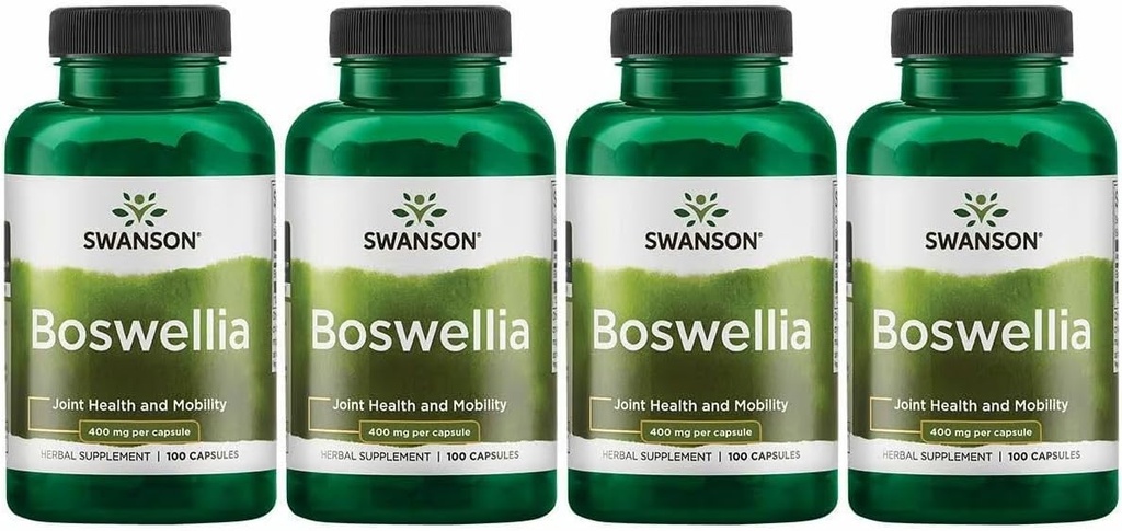 Swanson Boswellia - Herbal Supplement Ortak Destek Geliştirme - Ortak Flexability & Mobility Support için Herb - Boswellia Serratawear - (100 Capsules) (4 Pack)