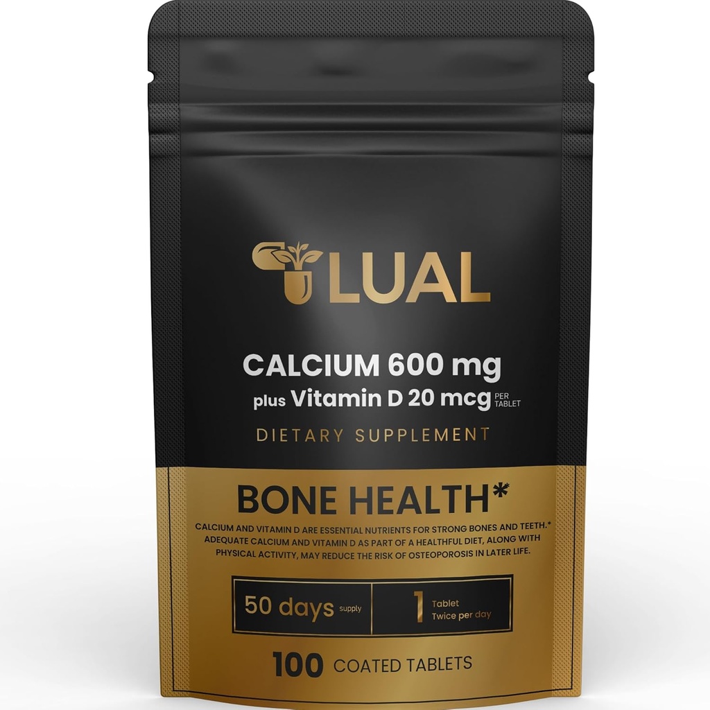 LUALdis Bone Health Diyetary Supplement Tabletleri, 600 mg, 100 Count