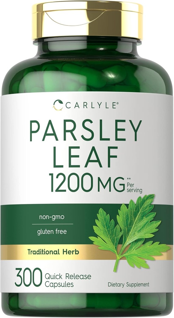 Carlyle Parsley Leaf Capsules 1200 mg | 300 Count | Non-GMO, Gluten Free Supplement
