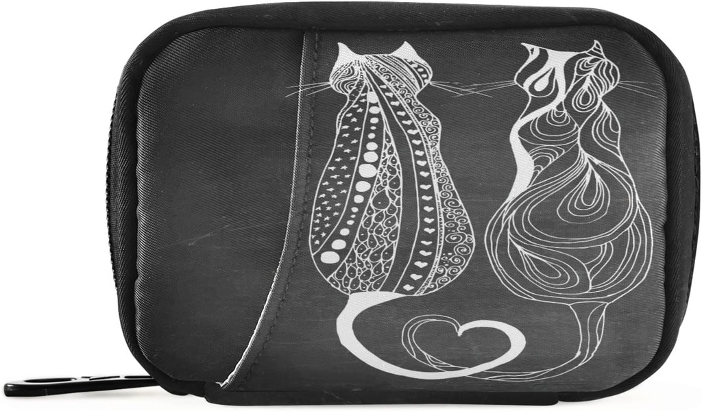 Naanle Vintage Cats 7Day Pill Case Travel Pill Organizer Bag with diamond Weekly Case My Pills Case Compact Dimension for Vitamin Supplement Holder