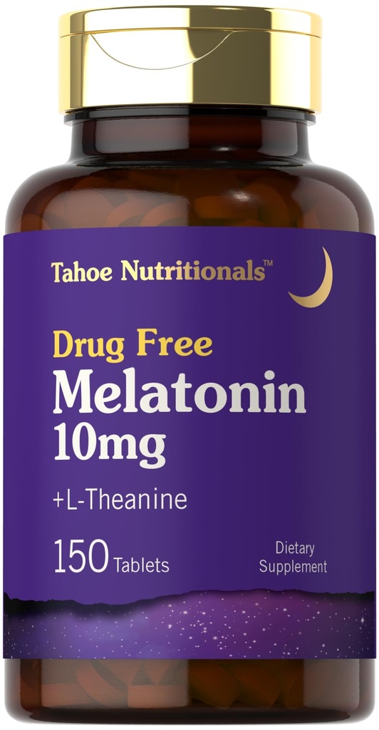 Tahoe Beslenme Melatonin 10 mg | 150 Tabletler | L theanine | Vegetarian, Non-GMO, Gluten Free Supplement Supplement Supplement