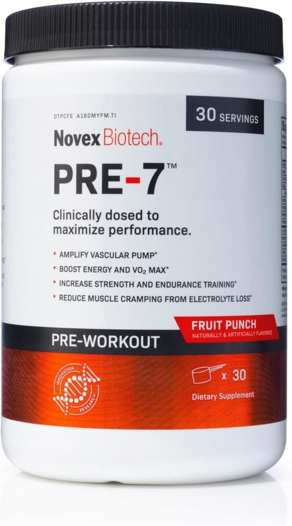 Kasımex Biotech PRE-7 Erkekler için Pre-Workout Toz - Enerji, Focus ve VO2 max, uzun Egzersiz sırasında Hydration Destek*, Meyve Zehiri