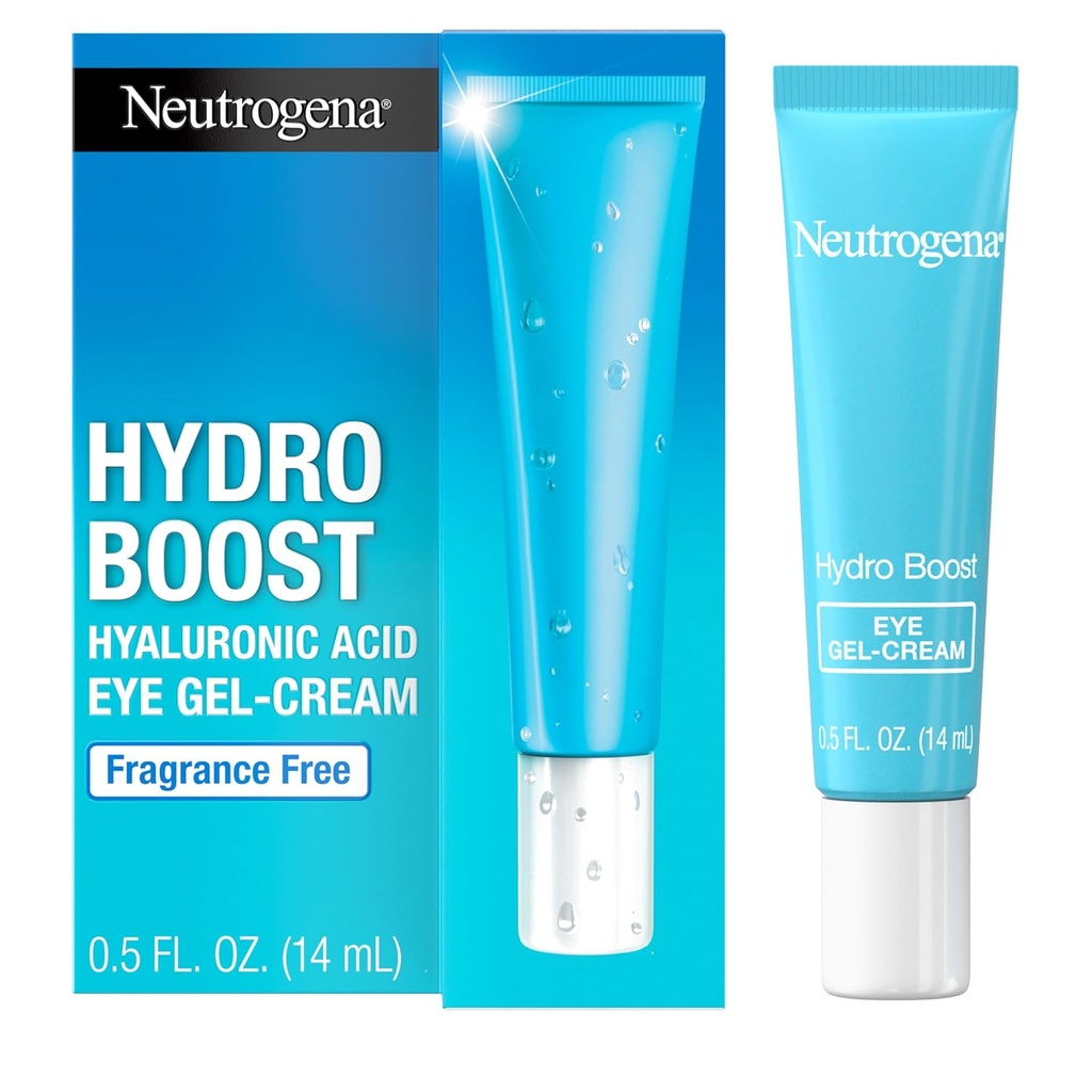 Neutrogena Hydro Boost Under Eye Cream, Purified Hyaluronic Acid, Keeps Under Eye Area Smooth & Hydrated, Fragrance Free and Non-Comedgen, 0,5 ozzz