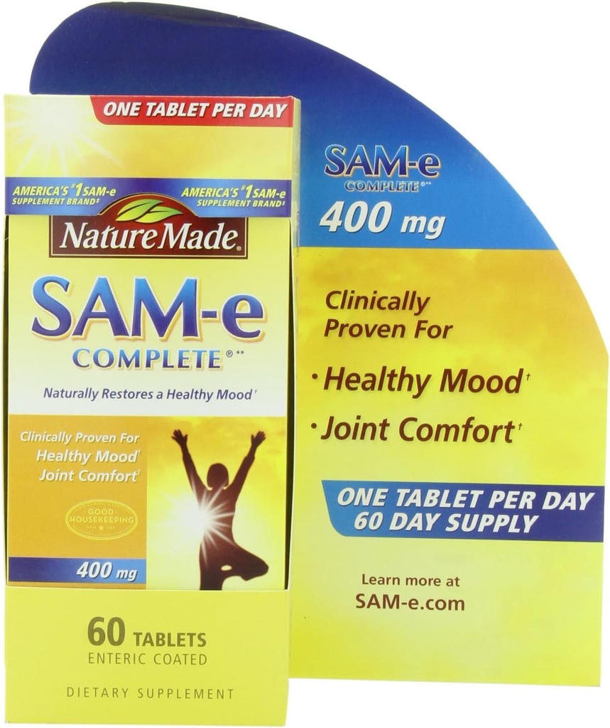 Nature Made SAM-e Complete 400 mg. Tablet (Sağlıklı Mood & Joint Comfort) Değer Boyut 60 ct