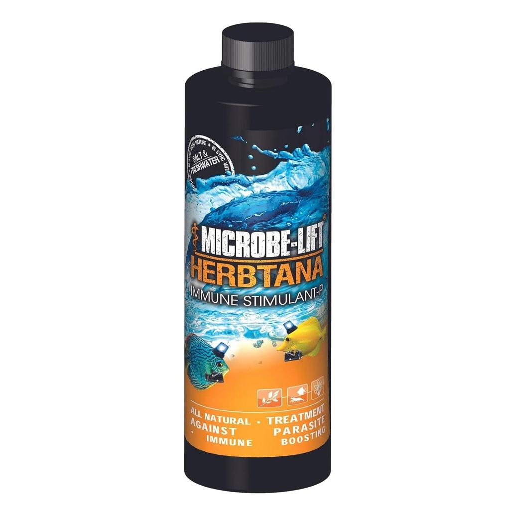 MICROBE-LIFT Herbtana Immune ATM ve Doğal Parasite Freshwater ve Saltwater Home Aquariums ve Fish Tanks için Çıkarıldı, 16 Ounces