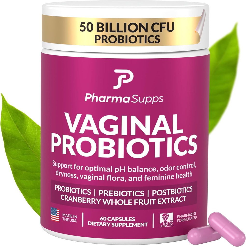 Kadınlar Vaginal Health için Probiyotikler, Prebiyotik, Postbiyotikler ve Cranberry, UTI Support, Yeast, Gut Health, Odor, Kuruness & Feminine Comfort