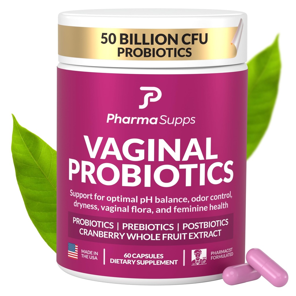 Kadınlar Vaginal Health için Probiyotikler, Prebiyotik, Postbiyotikler ve Cranberry, UTI Support, Yeast, Gut Health, Odor, Kuruness & Feminine Comfort