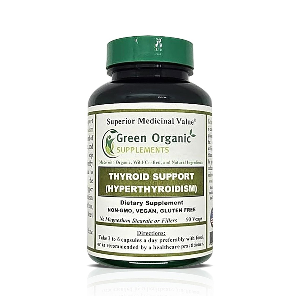 Green Organic Supplements Yourroid & Hyperthyroidism, High Absorbable, Non-GMO, Gluten-Free