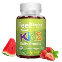 Çocuklar için Büyük Süper Yeşil Gummies Hissediyor | Meyve ve Sebze Gummies | Vegan Veggie Gummy Multivitamin for Kids | Veggie Fiber Supplement | 60 Count