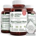 Doğal Nutra Red Yeast Rice Extract, Cardiovascular Destek, Gelişmiş Immunity Yardımlar Beden Yağları ve Akışı Korumak, Digestion, Gluten Free Supplements, 600 mg, 60 Capsules (2 Pack)