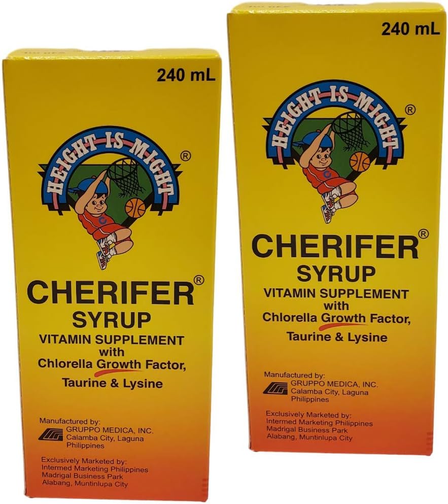 2 Cherifer Syrup Chlorella αυξητικός παράγοντας, Ταυρίνη & Λυσίνη 240ml κάθε