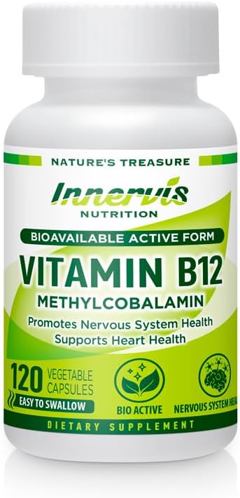 Yüksek Aborpsiyon BioActive B12 1000mcg – Enerji, Nerve & Heart Health – 120 Vegan Capsules – İçsel Beslenme