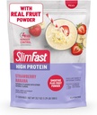 SlimFast High protein Smoothie Mix Plus Fruit Toz, Yüksek Protein Meal Yenileme Toz, Fiber, C vitamini, 21 Hizmet, 1.29 Pounds, Strawberry Banana (Pazar Mayıs Vary)