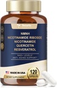 NMNH (Dihidrnicotinamid Mononüotid), Premium NMN Alternative Supplement with Flash-Free Niacinamid (Vitamin B3), Quercetin ve Trans-Resveratrol, 120 Capsules