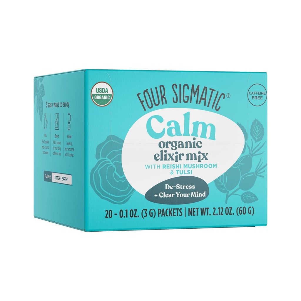 Τέσσερις Sigmatic Reishi Mushroom Elixir, USDA Βιολογικός, κρύος και ύπνος, Vegan, Παλαιό, 20 κόμης