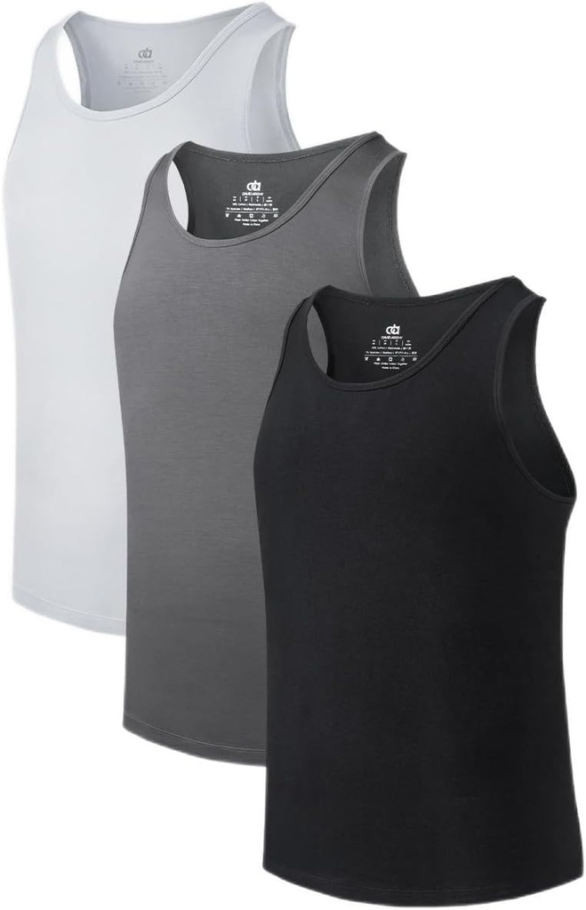 DAVID ARCHY Ανδρικό Tank Top Bamboo Rayon Εσώρουχα Tank Shirt Moisture-Wicking A-Shirt για άνδρες, 3 ή 5 Pack