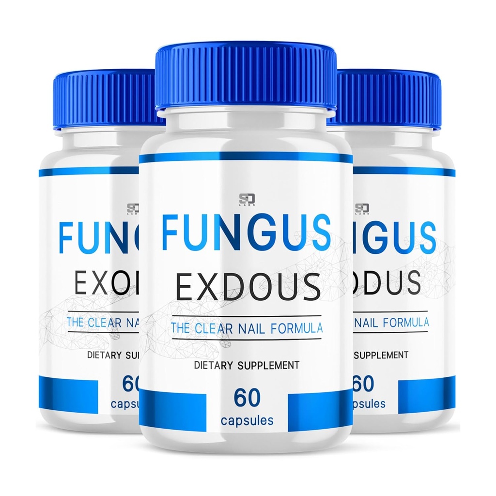 (Pack of 3) Fungus-Exdous - Pills Supports Strong Healthy Natural Nails - 180 Capsules, White