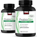 Force Factor ProbioSlim + Prebiotic Fiber, Μεταβολισμός Booster για γυναίκες & άνδρες, Digestive Health Support, Green Tea Extract και Psyllium Husk Fiber, 120 Count (Pack of 2)