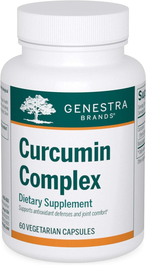 Genstra Brands Curcumin Kompleksi | Curcumin ve Black Pepper Supplement | 60 Capsules