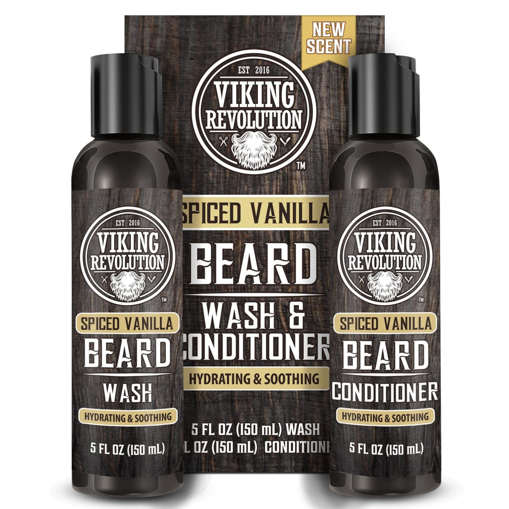 Viking Devrimi, Argan Oil ve Jojoba Oil ile Erkekler için Ayırma ve Ayıd Care Beard Spud ve Cardd Oil (5oz, Spiced Vanilla) ile Ayırt Edilmiş Zeytinyağı