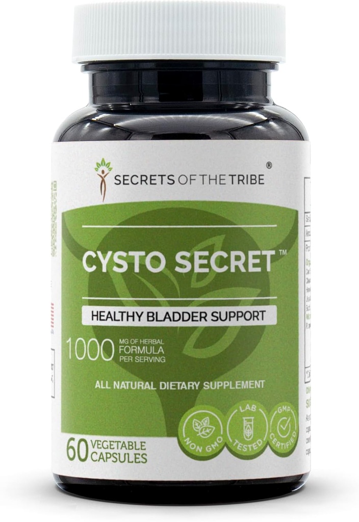 Kabilenin Sırları - Cysto Secret, Sağlıklı Bladder Desteği, Herbal Supplement Blend (60 Capsules)