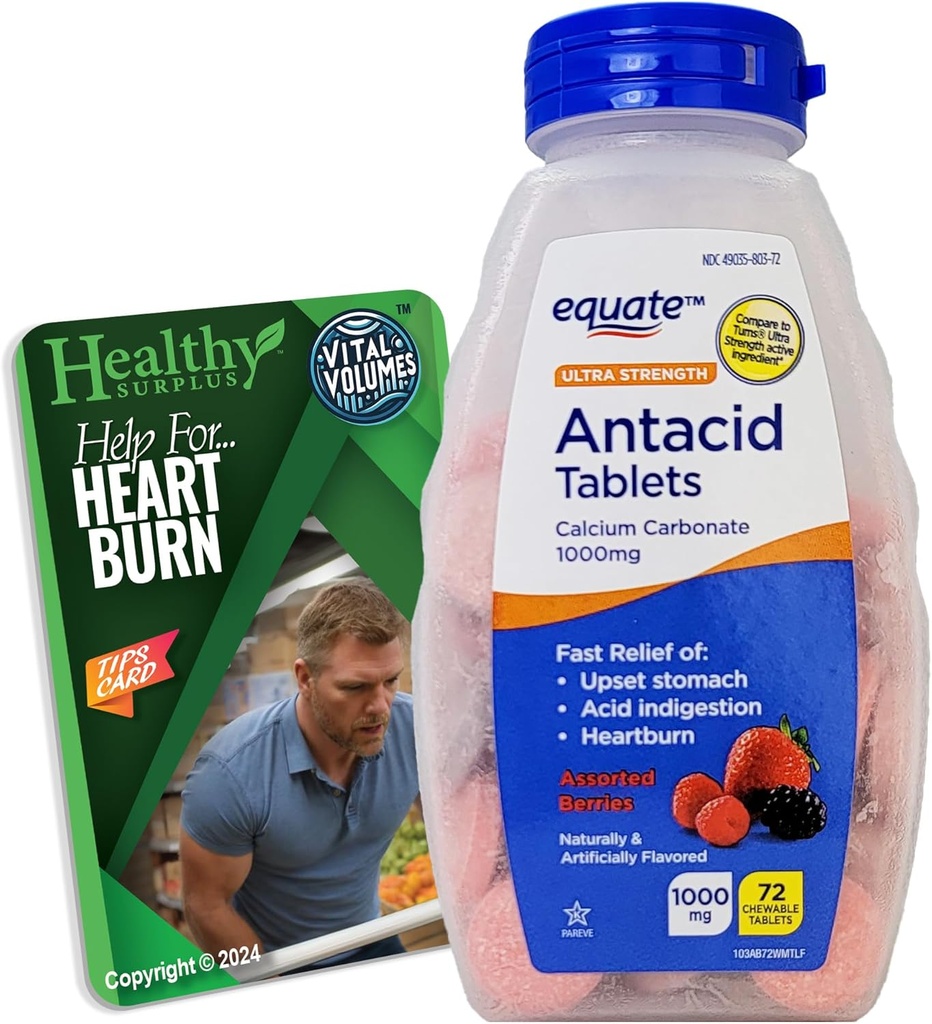 Εξαιρετικά ισχυρά αντιόξινα δισκία - Ανθρακικό ασβέστιο 1000mg - 71 Μασώμενα δισκία Ποικιλία μούρων και ζωτικών τόμων