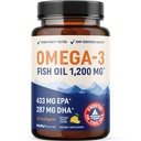 Triple Strength Omega 3 Fish Oil 1200 mg | EPA & DHA | Vahşi Caught, Sustainable Sourced Omega-3 Fatty Acids | Premium Burpless Fish Oil Supplements | Non-GMO, Third-Party Tested | 30 Softgels