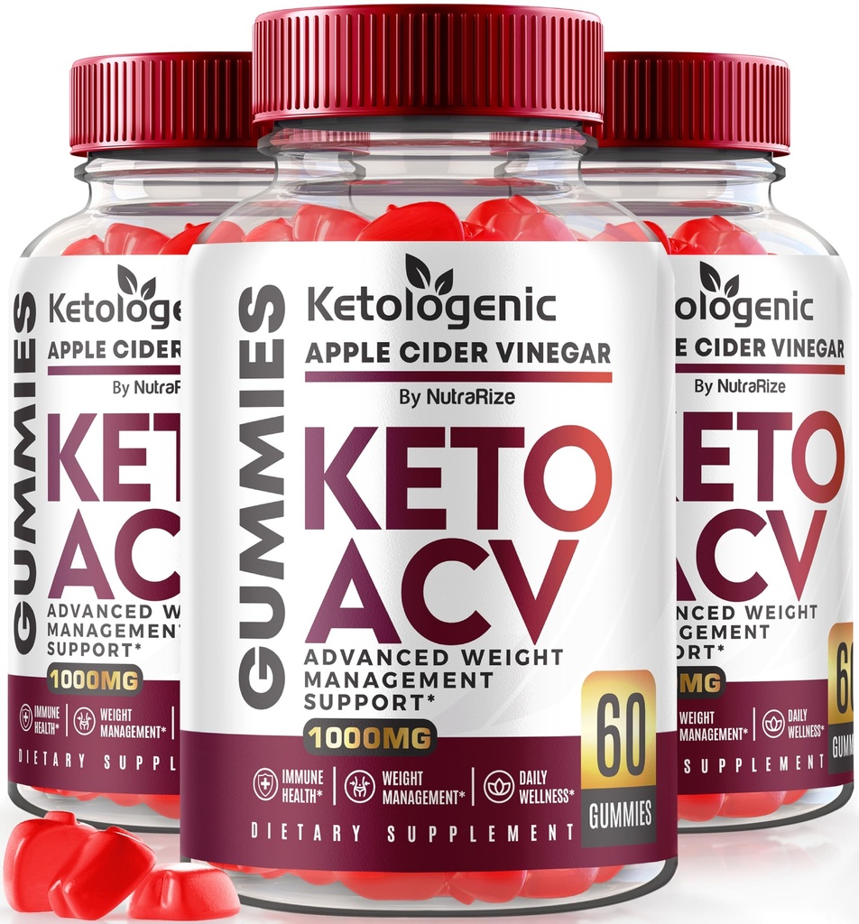 NutraRize (Üç Ketolojenik Keto ACV Gummies Gelişmiş Kilo Kaybı, Detox Formula, Apple Cider Vinegar Supplement (180 Gummies)
